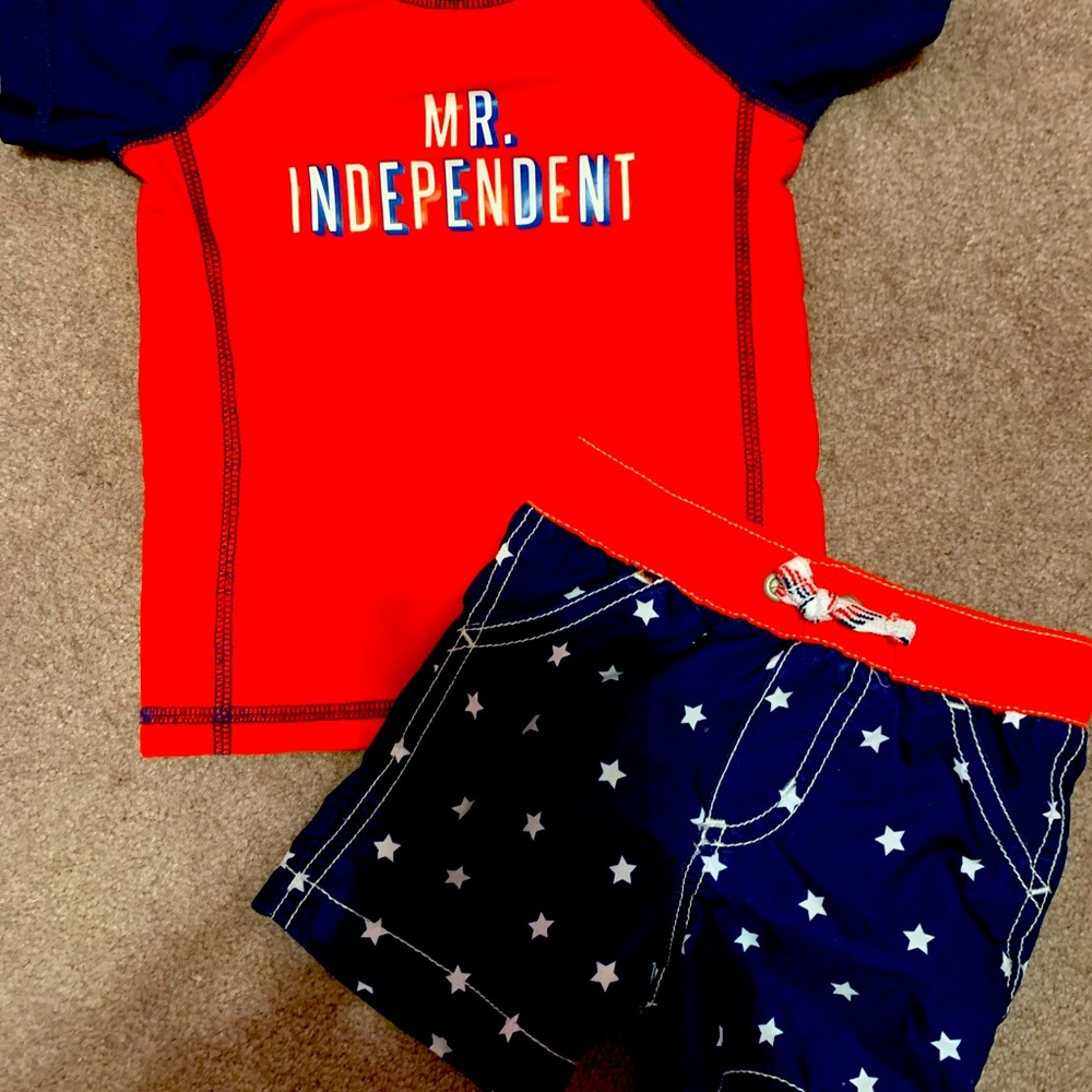 Baby boys 4th of July Swim Set - 12 months